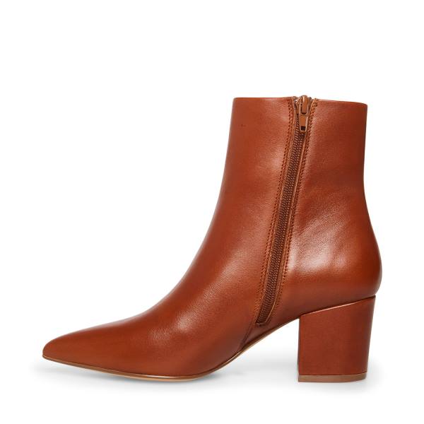 Steve Madden Ossie Cognac Lær Ankelstøvletter Dame Brune | SM-420GR