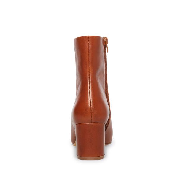 Steve Madden Ossie Cognac Lær Ankelstøvletter Dame Brune | SM-420GR