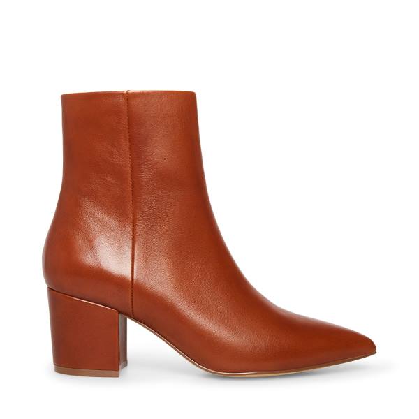 Steve Madden Ossie Cognac Lær Ankelstøvletter Dame Brune | SM-420GR