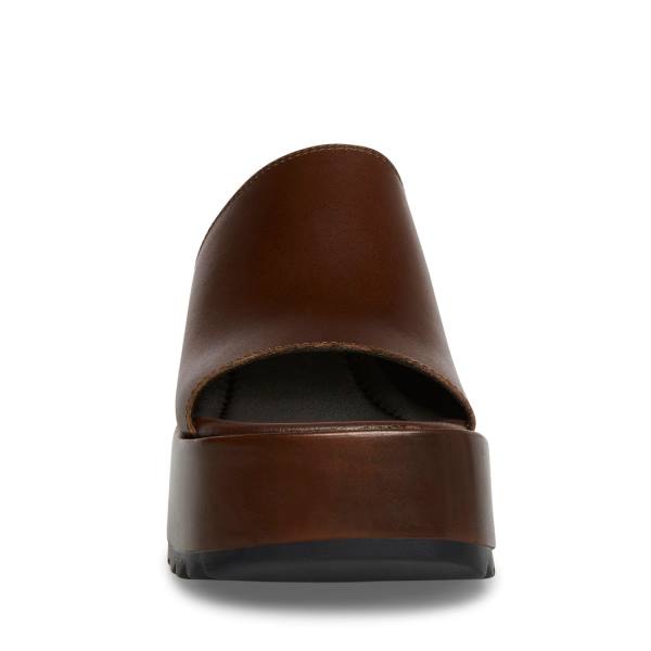 Steve Madden Pepe30 Cognac Lær Sandaler Dame Brune | SM-968FE