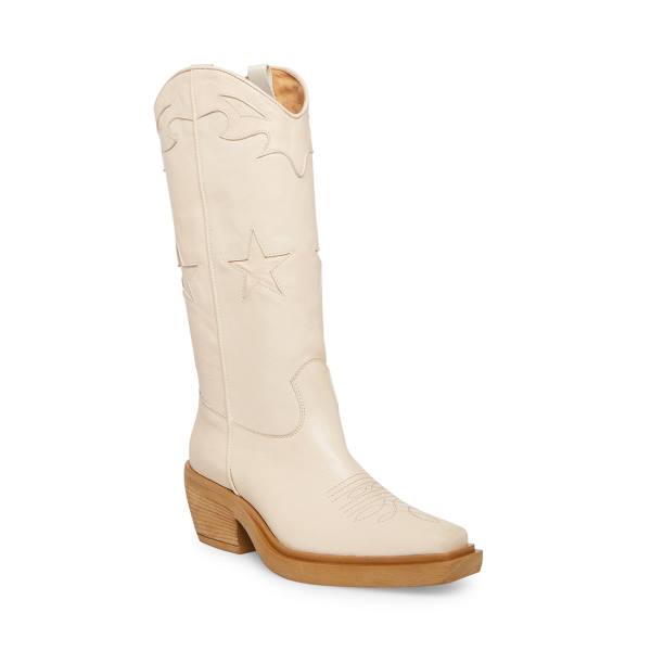 Steve Madden Peyton Bone Lær Støvler Dame Beige | SM-605UR