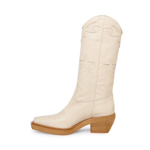 Steve Madden Peyton Bone Lær Støvler Dame Beige | SM-605UR