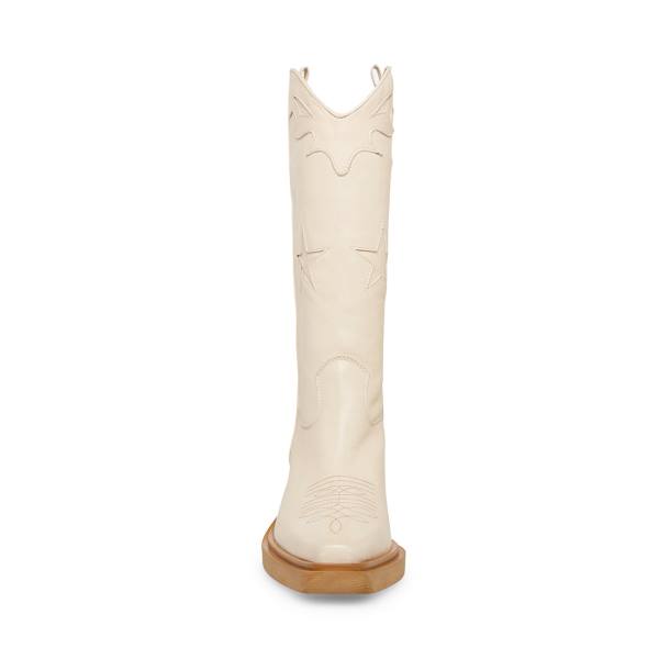 Steve Madden Peyton Bone Lær Støvler Dame Beige | SM-605UR