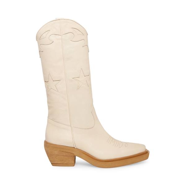 Steve Madden Peyton Bone Lær Støvler Dame Beige | SM-605UR