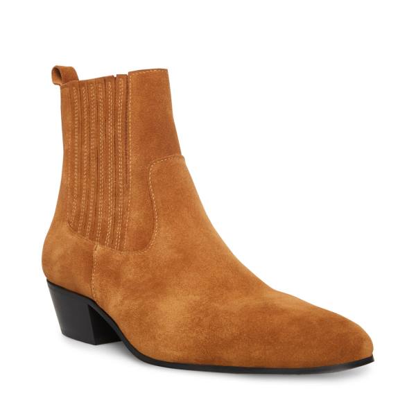 Steve Madden Pierre Tan Semsket Skinn Støvler Herre Brune | SM-410WI