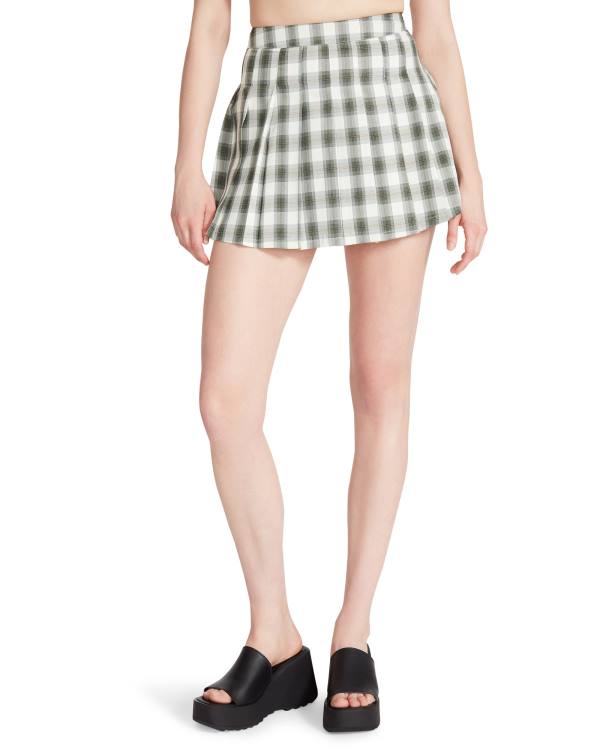 Steve Madden Plaid Pleated Mini Skjørt Dame Grønn | SM-372NH