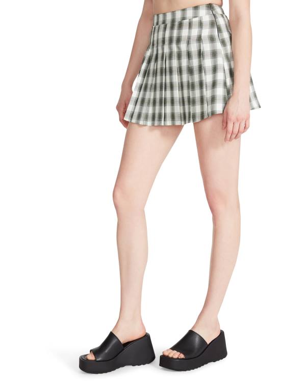 Steve Madden Plaid Pleated Mini Skjørt Dame Grønn | SM-372NH