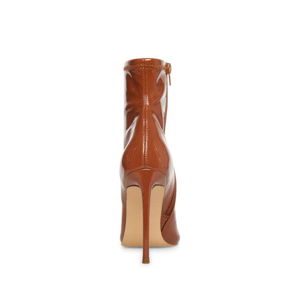 Steve Madden Posse Cognac Patent Ankelstøvletter Dame Brune | SM-627HN