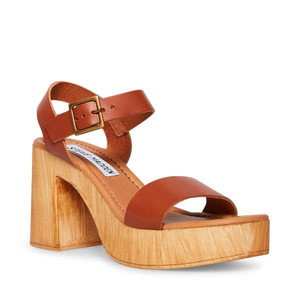 Steve Madden Ravenna Cognac Heel Høye Hæler Dame Brune | SM-378YK