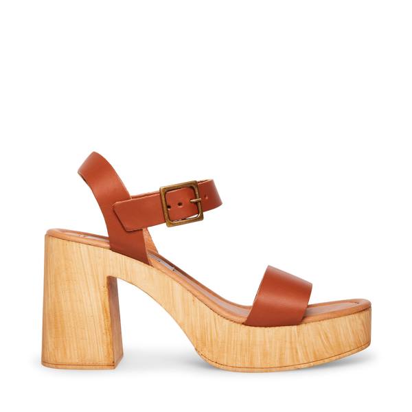 Steve Madden Ravenna Cognac Heel Høye Hæler Dame Brune | SM-378YK