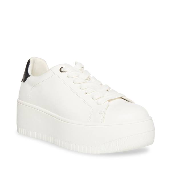 Steve Madden Rockaway Joggesko Dame Hvite Svarte | SM-201SD