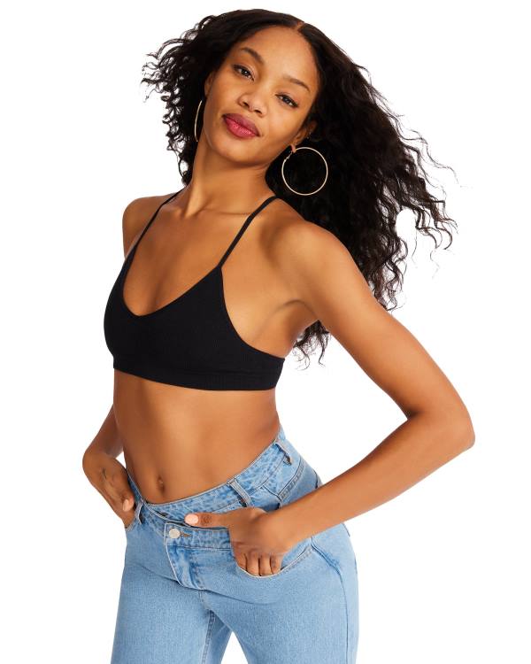 Steve Madden Roo Mesh Bralette Topper Dame Svarte | SM-856UE