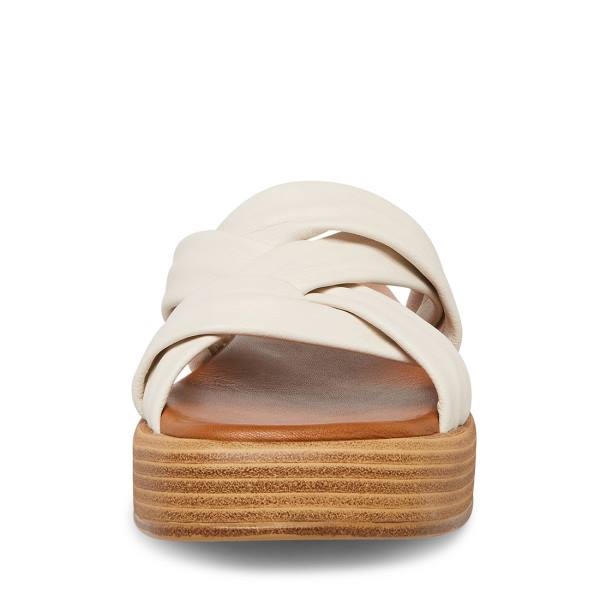 Steve Madden Salita Bone Lær Sandaler Dame Beige | SM-407CE