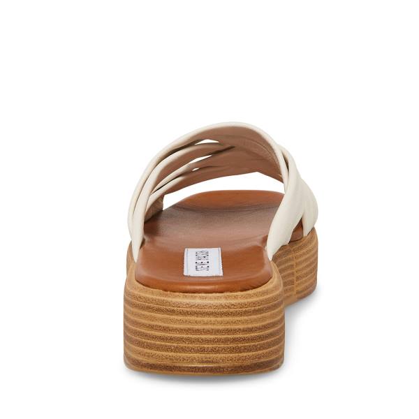 Steve Madden Salita Bone Lær Sandaler Dame Beige | SM-407CE