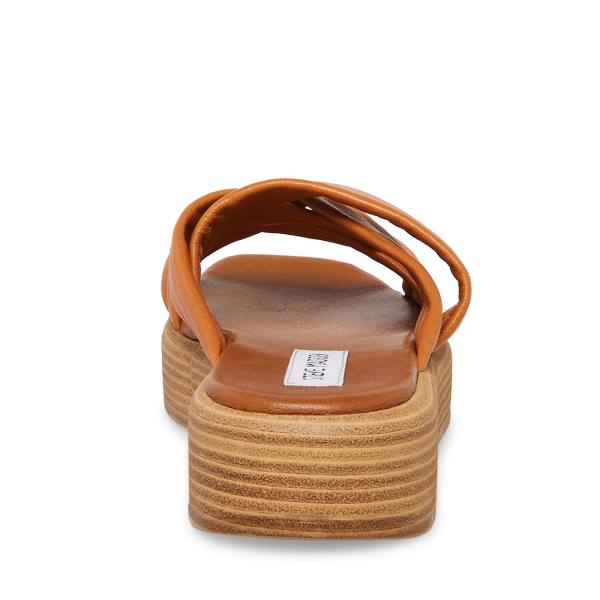 Steve Madden Salita Tan Lær Sandaler Dame Brune | SM-397GM