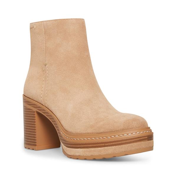 Steve Madden Shaniya Sand Semsket Skinn Ankelstøvletter Dame Brune | SM-916JM