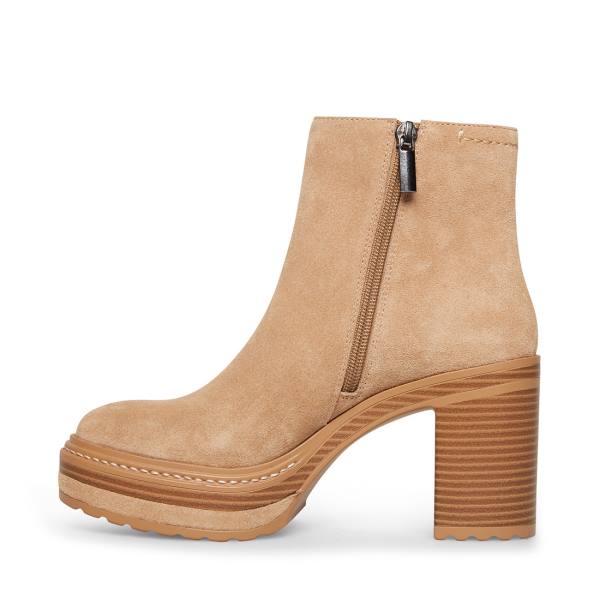 Steve Madden Shaniya Sand Semsket Skinn Ankelstøvletter Dame Brune | SM-916JM