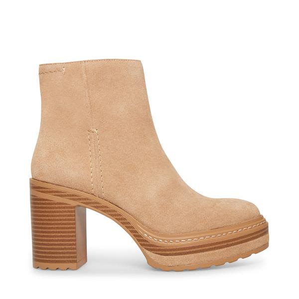 Steve Madden Shaniya Sand Semsket Skinn Ankelstøvletter Dame Brune | SM-916JM