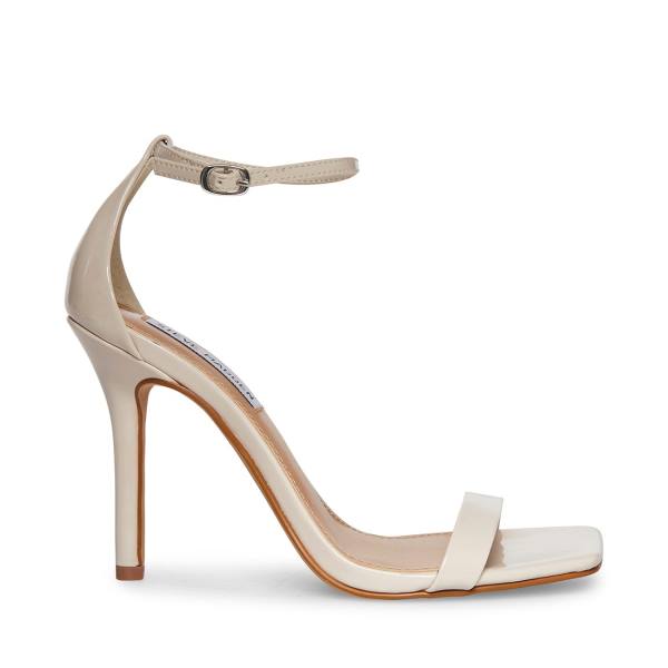 Steve Madden Shaye Bone Patent Heel Høye Hæler Dame Beige | SM-869TV