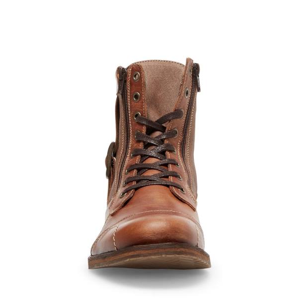 Steve Madden Sidetrack Cognac Lær Støvler Herre Brune | SM-847BK