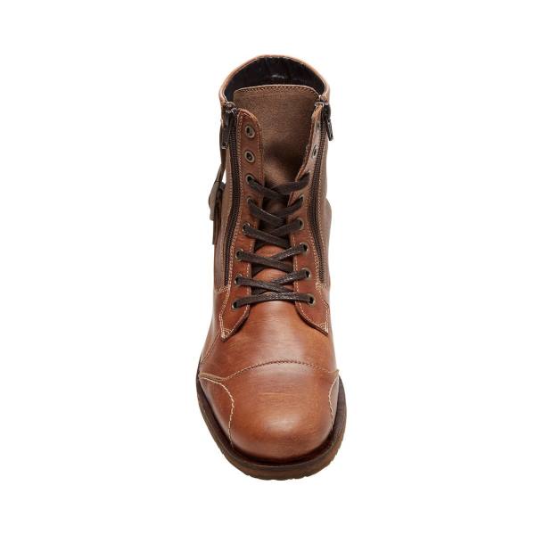 Steve Madden Sidetrack Cognac Lær Støvler Herre Brune | SM-847BK