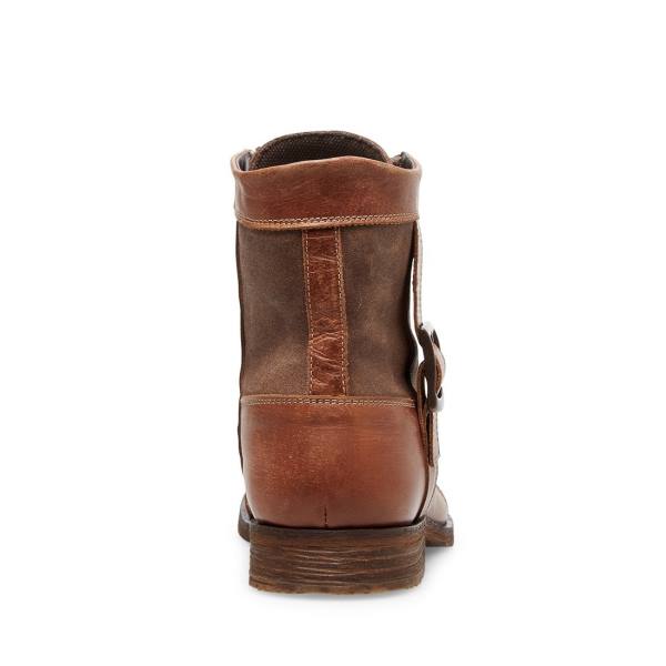 Steve Madden Sidetrack Cognac Lær Støvler Herre Brune | SM-847BK