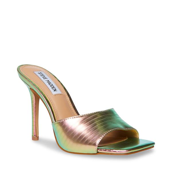 Steve Madden Signal Metallic Heel Høye Hæler Dame Metal Multicolor | SM-186NG