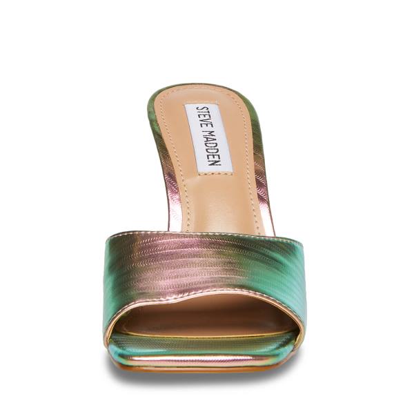 Steve Madden Signal Metallic Heel Høye Hæler Dame Metal Multicolor | SM-186NG