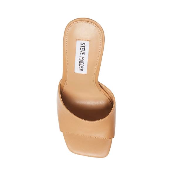 Steve Madden Signal Tan Lær Heel Høye Hæler Dame Beige | SM-924GO