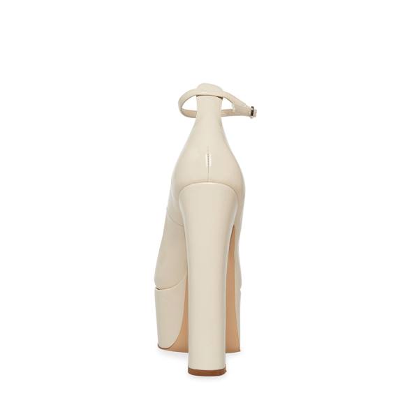 Steve Madden Skyrise Bone Patent Heel Høye Hæler Dame Beige | SM-264WB