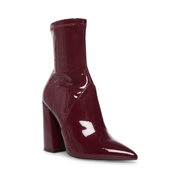 Steve Madden Slade Burgundy Patent Ankelstøvletter Dame Burgunder | SM-691MF