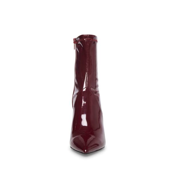 Steve Madden Slade Burgundy Patent Ankelstøvletter Dame Burgunder | SM-691MF