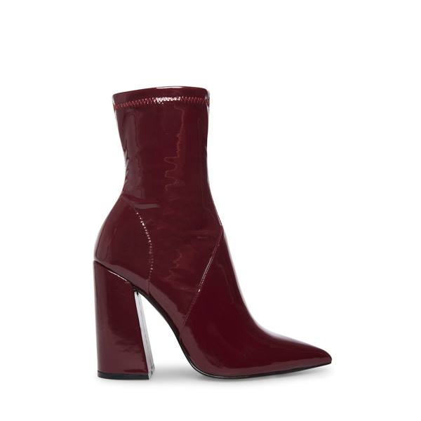 Steve Madden Slade Burgundy Patent Ankelstøvletter Dame Burgunder | SM-691MF