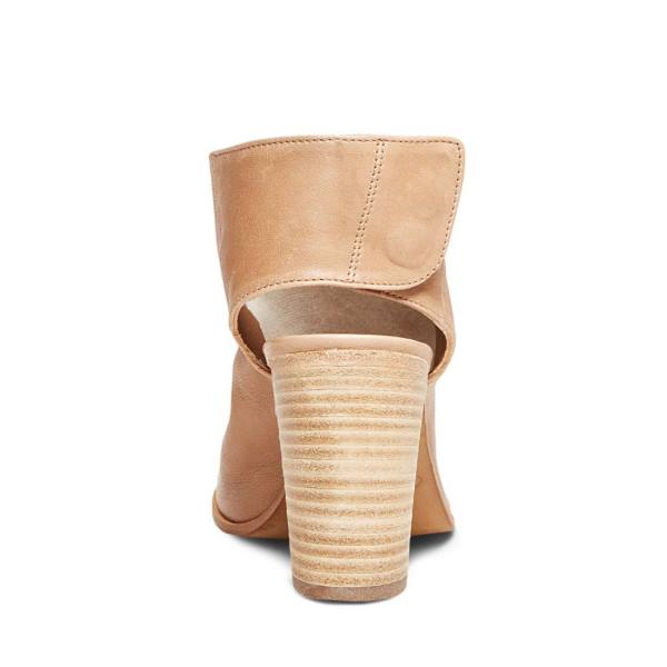 Steve Madden Slater Natural Lær Heel Høye Hæler Dame Beige | SM-587EB