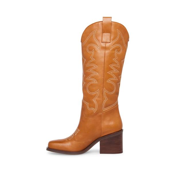 Steve Madden Stampede Tan Lær Støvler Dame Brune | SM-190QU