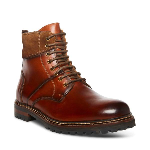 Steve Madden Strategyy Cognac Lær Støvler Herre Brune | SM-904UX