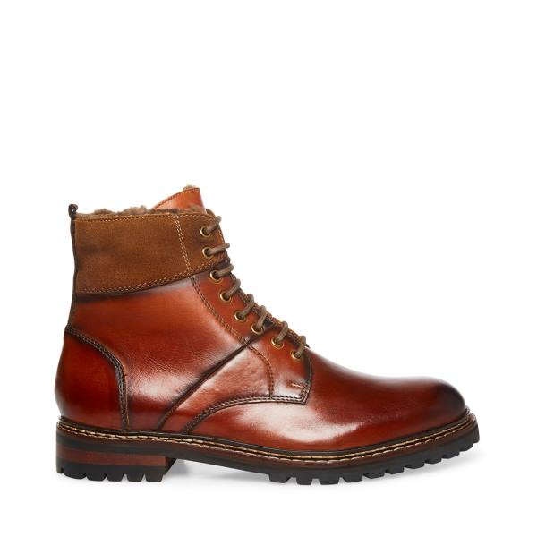 Steve Madden Strategyy Cognac Lær Støvler Herre Brune | SM-904UX