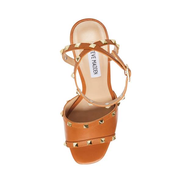 Steve Madden Tabari Cognac Lær Heel Høye Hæler Dame Brune | SM-023SZ