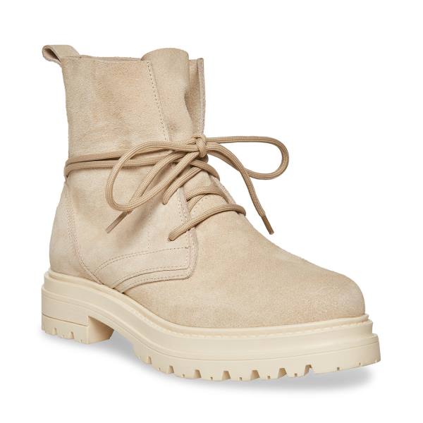 Steve Madden Tahoe Bone Semsket Skinn Ankelstøvletter Dame Beige | SM-754FI