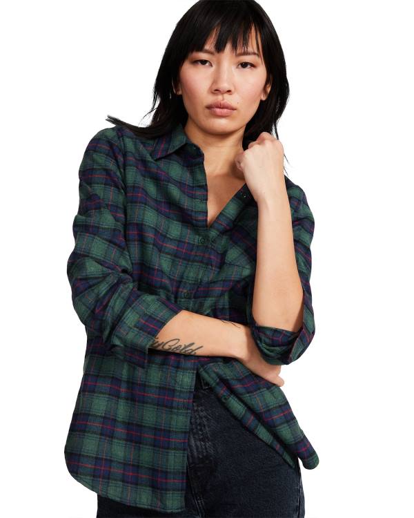 Steve Madden Teddy Forede Flannel Jakke Dame Grønn | SM-014DJ