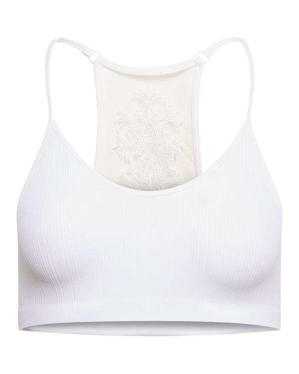 Steve Madden The Ella Mesh Bralette Plus Topper Dame Hvite | SM-529LM