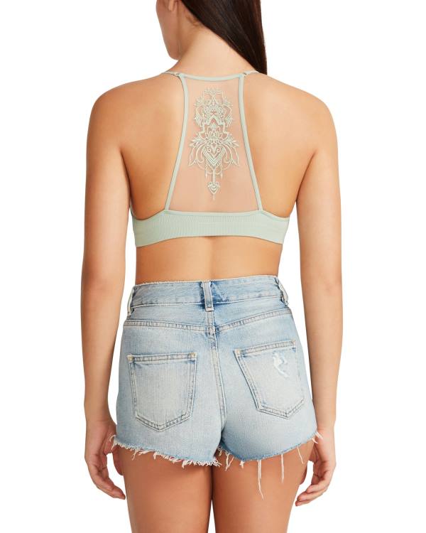 Steve Madden The Ella Mesh Bralette Sage Topper Dame Grønn | SM-642YO