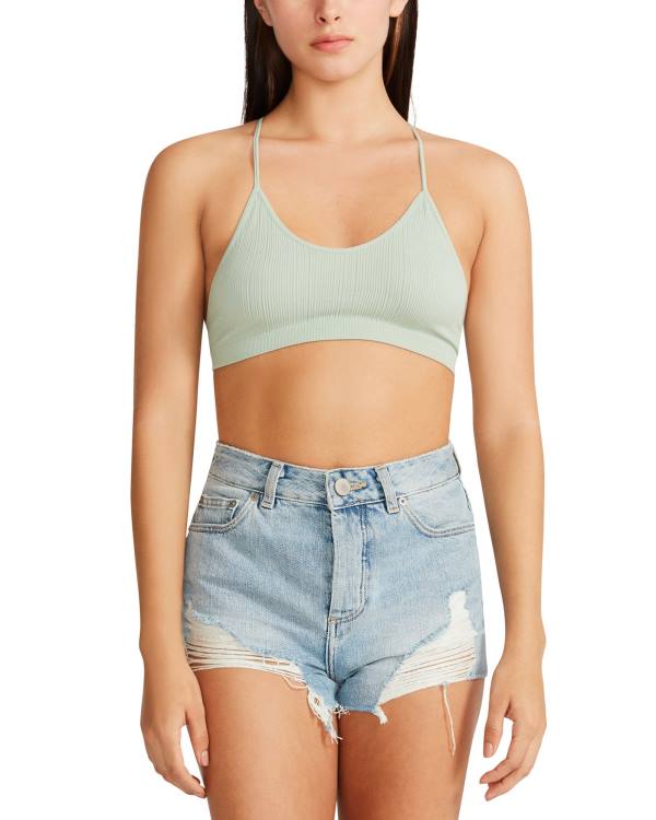 Steve Madden The Ella Mesh Bralette Sage Topper Dame Grønn | SM-642YO