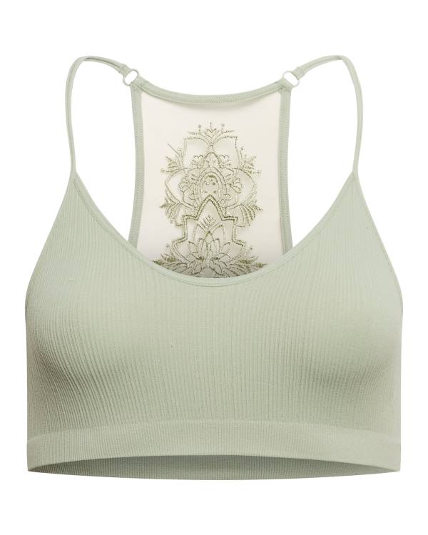 Steve Madden The Ella Mesh Bralette Sage Topper Dame Grønn | SM-642YO