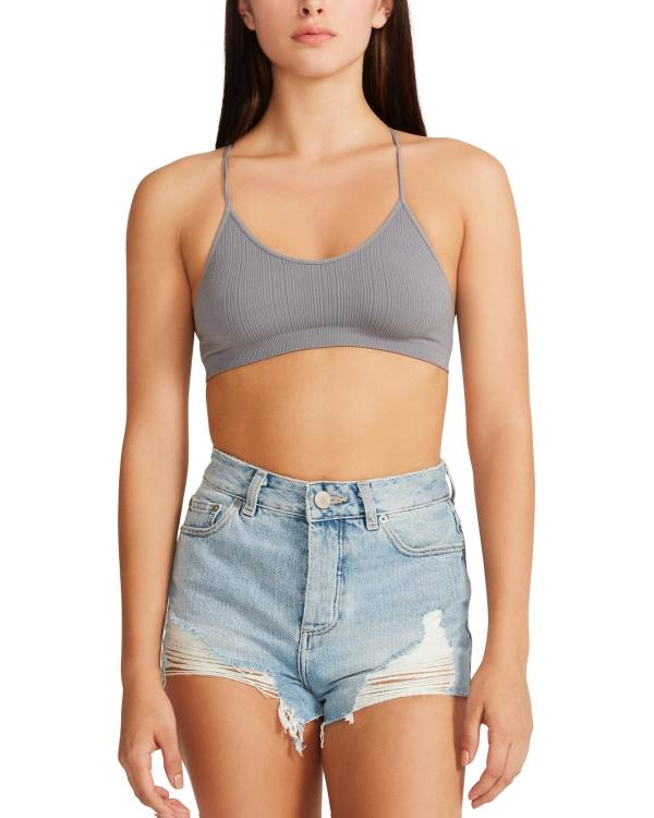 Steve Madden The Ella Mesh Bralette Topper Dame Grå | SM-096LQ