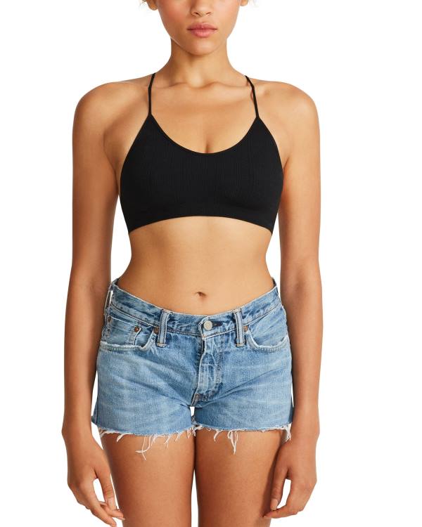 Steve Madden The Ella Mesh Bralette Topper Dame Svarte | SM-409TV