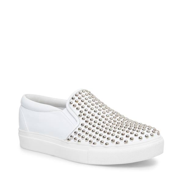 Steve Madden Torin With Studs Joggesko Dame Hvite | SM-851MS