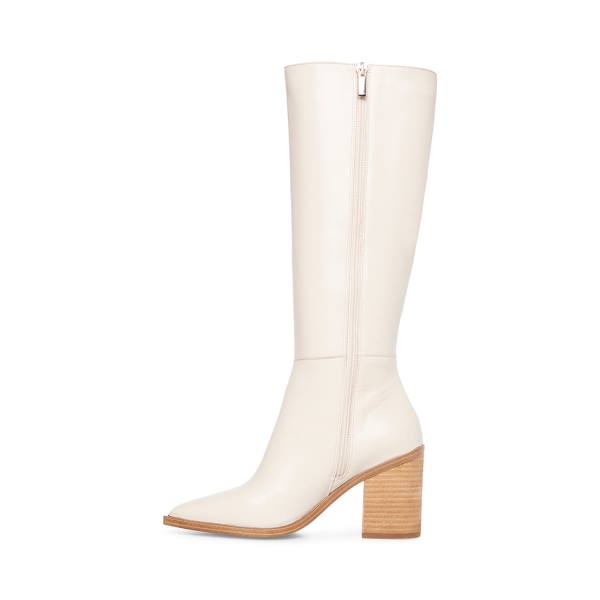 Steve Madden Tove Bone Lær Støvler Dame Beige | SM-123LJ