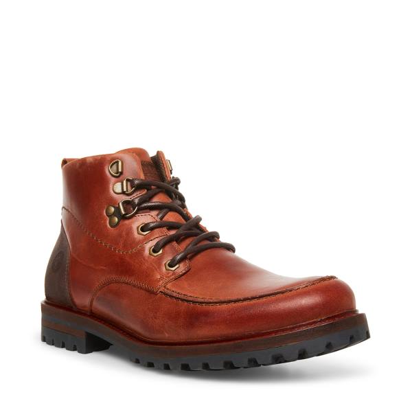 Steve Madden Trekker Cognac Lær Støvler Herre Brune | SM-835KL