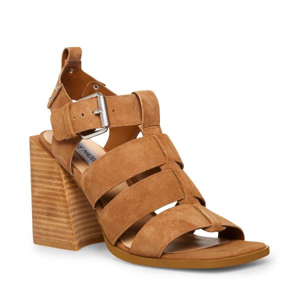 Steve Madden Tribeca Chestnut Semsket Skinn Heel Høye Hæler Dame Brune | SM-436HC